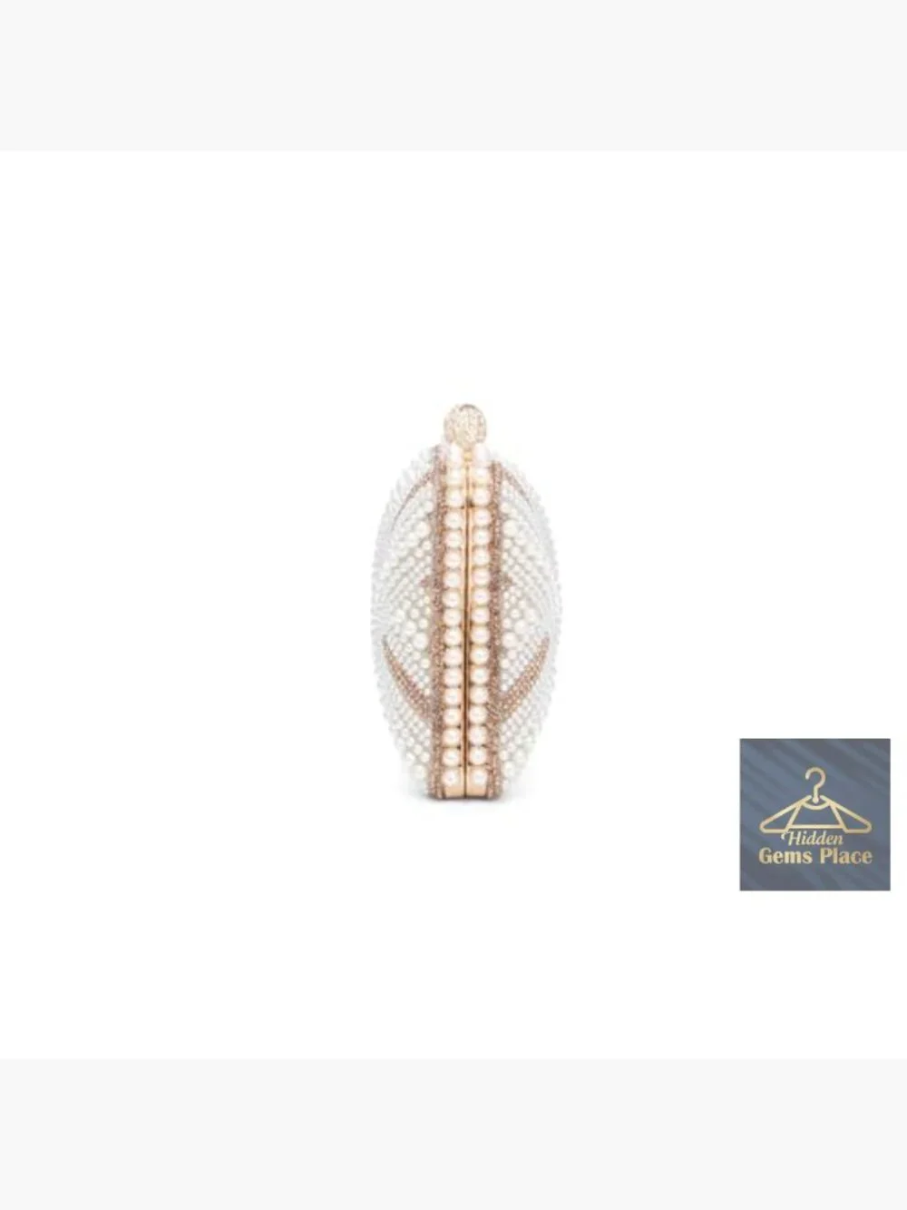Pearl Clutch Purse Women's Evening Handbag with Chain for Wedding
